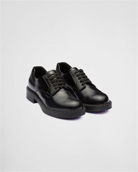 prada gold derby shoes